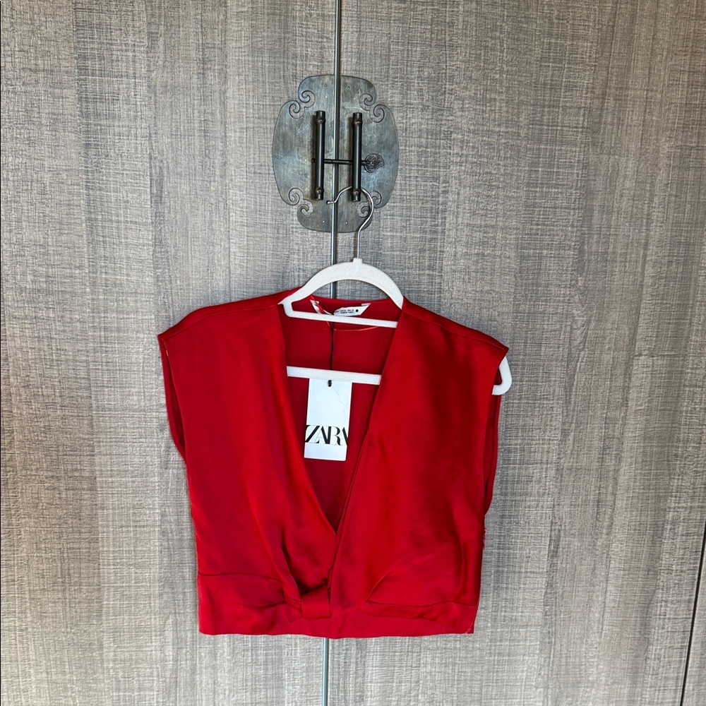 Zara Red Crop Top